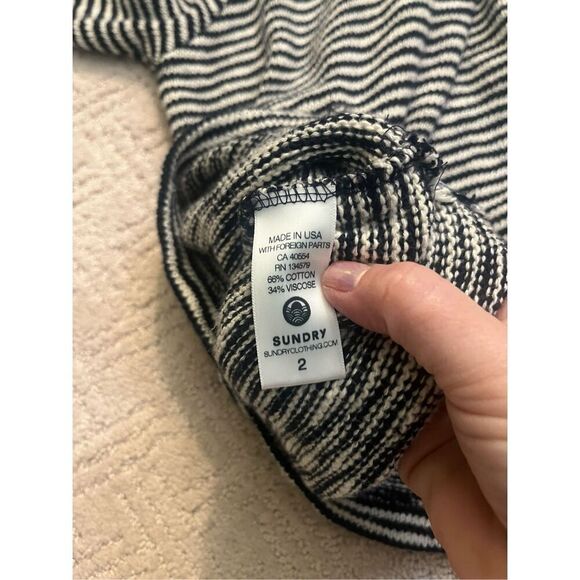 Sundry Anthropologie Coastal Nautical Striped LOCALS ONLY Embroidered Sweater - Picture 6 of 6